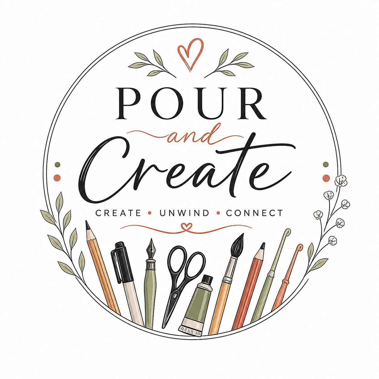 Pour and Create - Pop-Up Creative Workshops and Paint and Sip Events Logo